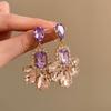 Purple Big Earrings, New Popular High-end Temperament Earrings, Niche Unique Exaggerated Banquet Earrings for Women