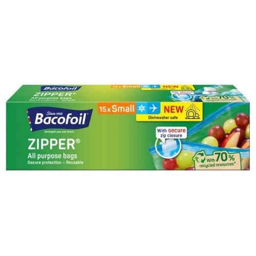 Bacofoil Glidelås Allsidige Mat- og Fryseposer Små 20 x 15cm 1L 15pk