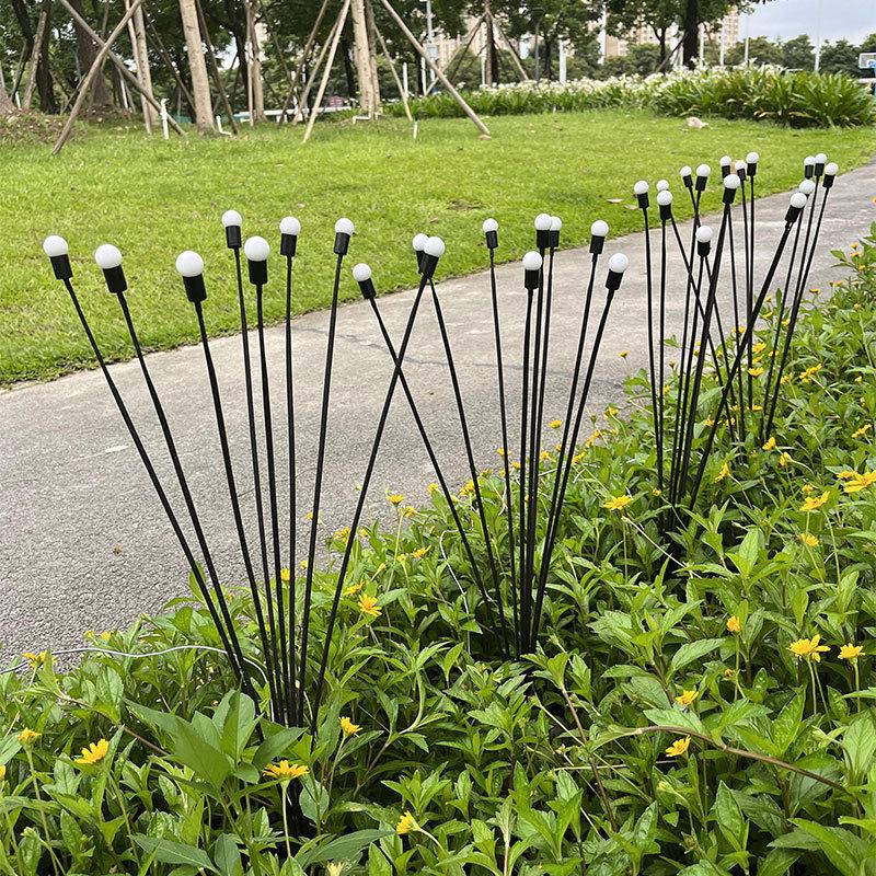 LED Wind-Powered Firefly Lights, 6 or 8 Heads, Outdoor Landscape Decoration for Parks and Streets