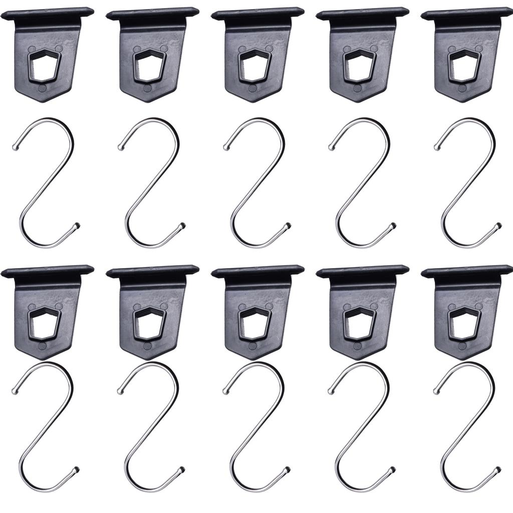 Durable Camping Awning Hooks Clips Racks with S Hooks Outdoor Exterior Parts for RV Camper Caravan Travel