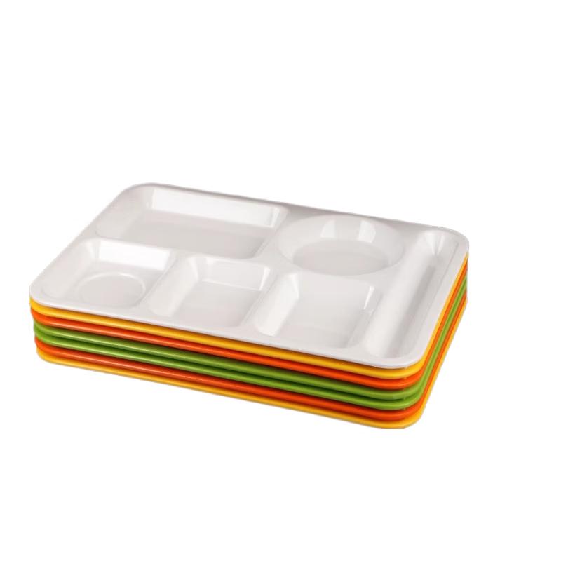 Commercial Melamine Six-Compartment Lunch Tray