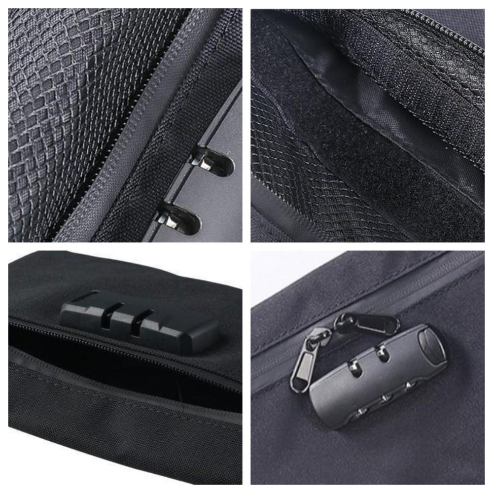 Combination Lock Money Bag with Lock Canvas Security Document Bag Portable Locking Pouch  Home