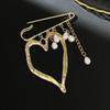 Salircon Trendy Gold Color Love Heart Imitation Pearl Tassel Chain Pendant Anklets Women Exquisite Charm Aesthetic Jewelry Gift