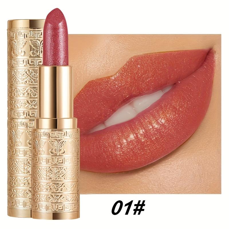 Long-Lasting Shimmer Lipstick with Pearl Finish Hydrating & Waterproof Lip Gloss In Mixed Pink & Red Shades Perfect Holiday Gift
