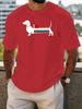Unisex Crew Neck Short Sleeve Tee I Love Dachshund Graphic Print Casual Lightweight T Shirt For Dog Lovers Summer Daily Fashion Top