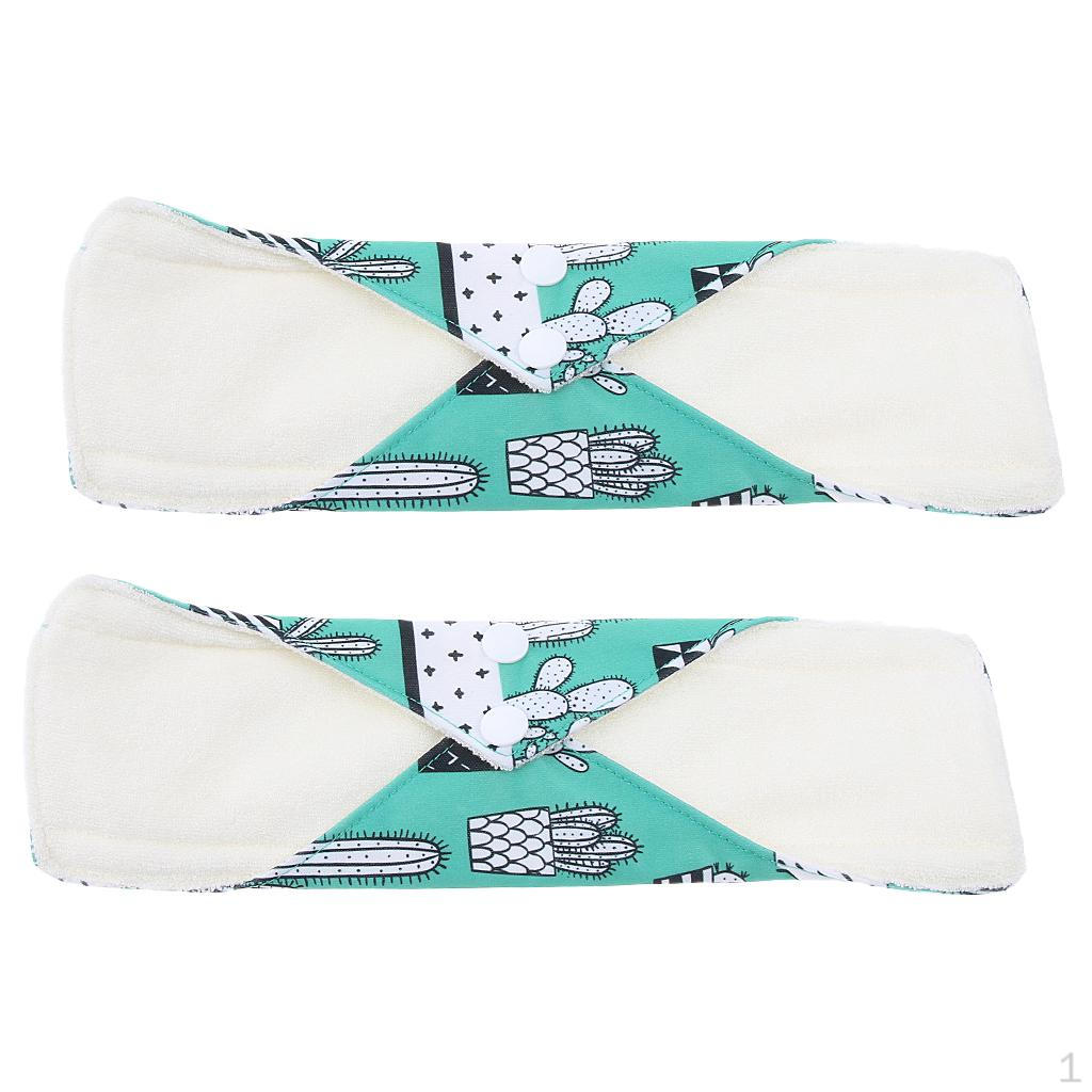 

2 шт./уп. Многоразовые менструальные прокладки - Бамбуковое угольное волокно Обычные для женщин, подростков, регулируемые и