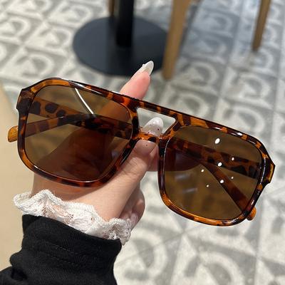 Damen Herren Quadratische Sonnenbrille Luxusmarke Designer Retro Sonnenbrille Weibliche Shades Spiegel Vintage Mode Doppelsteg Brille