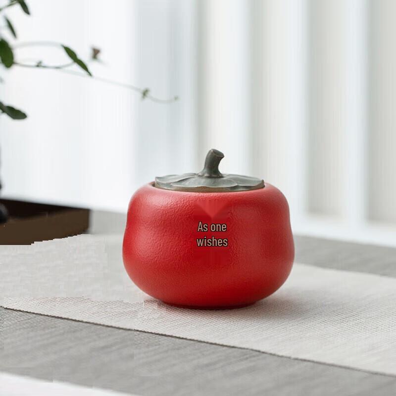 Edenus Persimmon Ceramic Mini Tea Caddy
