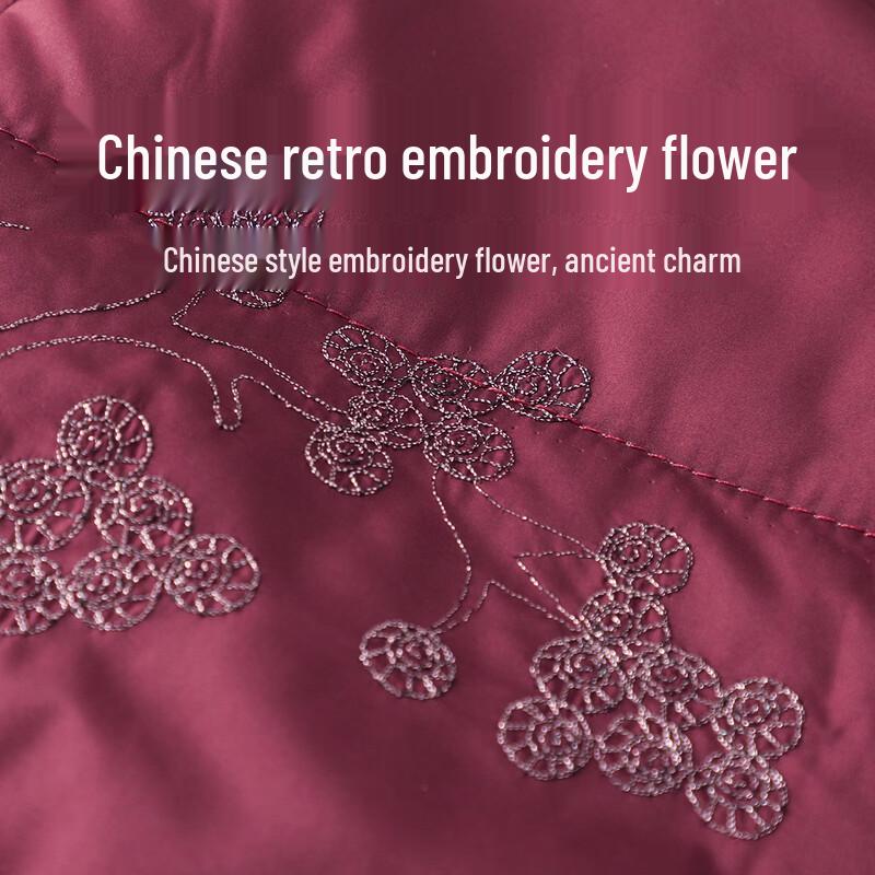 YUZHAOLIN Women's Embroidered Warm Cotton Coat