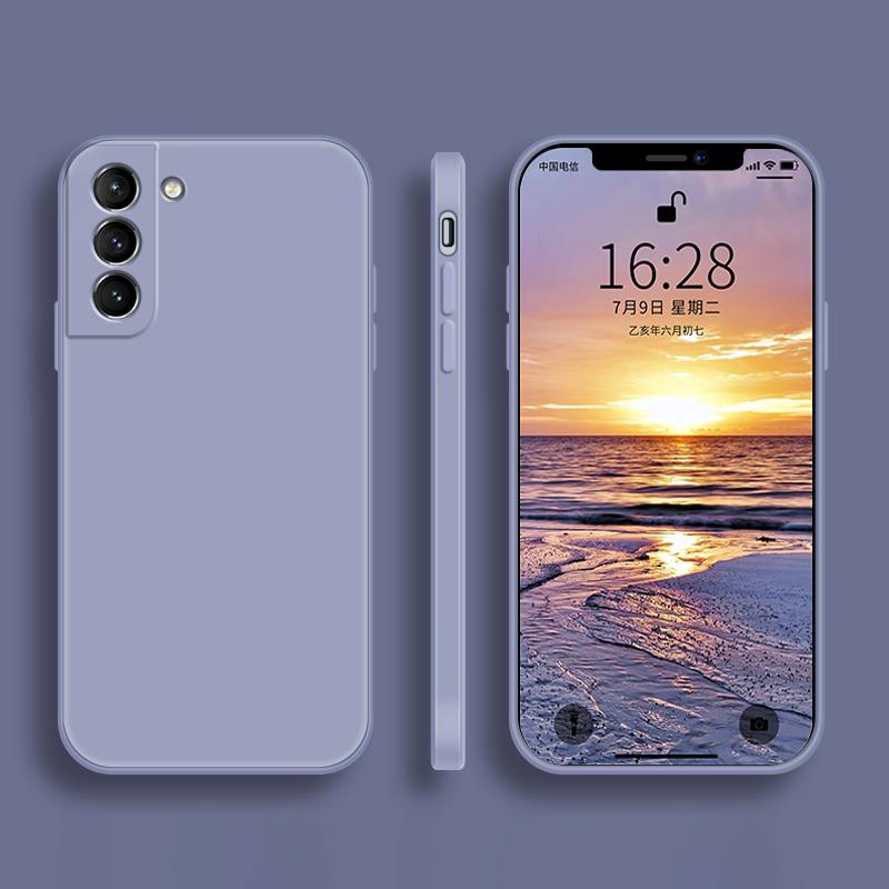 Square Liquid Silicone Al Case For For Samsung Galaxy S20 S21 Plus S22 Ultra S23 FE Bag Funda S24 S26 S25 5G Soft Cover