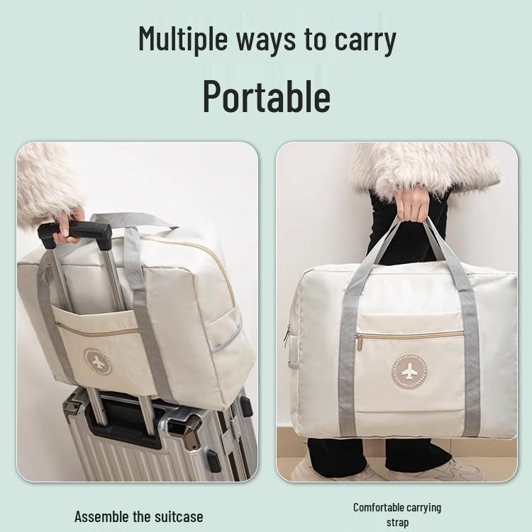 Women's Foldable Short-Distance Travel Bag with Trolley Functionality