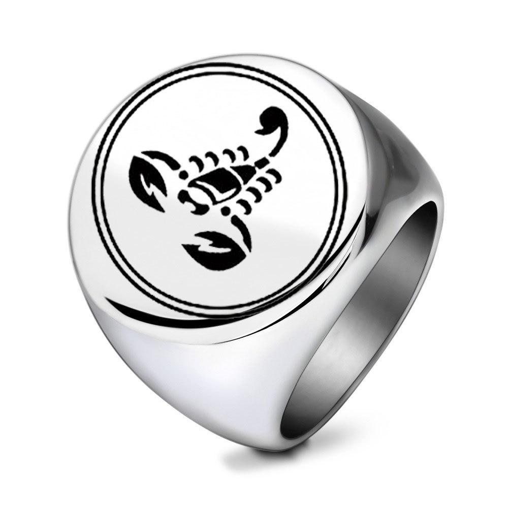 Men s Stainless Steel Scorpion Ring - 22MM Smooth Retro Design Size 14