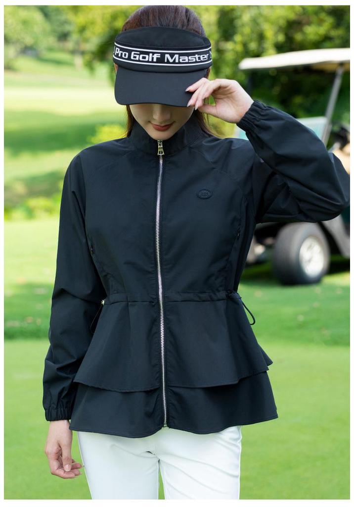 PGM Women's Ruffle Hem Zipper Stand Collar Golf Jacket - Autumn/Winter 2025 Collection