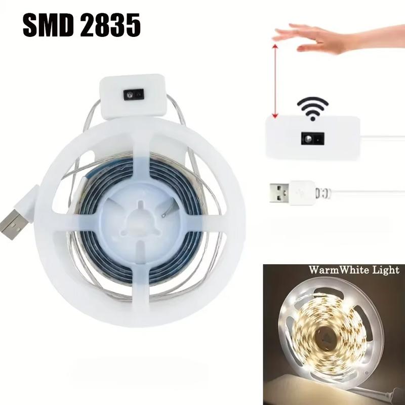 5V USB LED Strip Licht mit Gestensensor Wasserdicht Flexibel Dimmbar 2835 Bandlicht für Schrank Spiegel Fernseher Schlafzimmer Beleuchtung