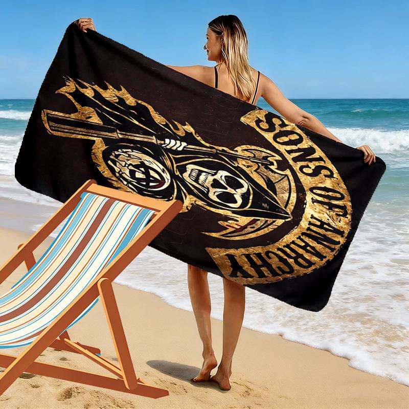 Sons Anarchy: Brotherhood Rebellion beach towel Beach towel for vacation photos beach Outdoor pool towel Absorbent bath towel seaside