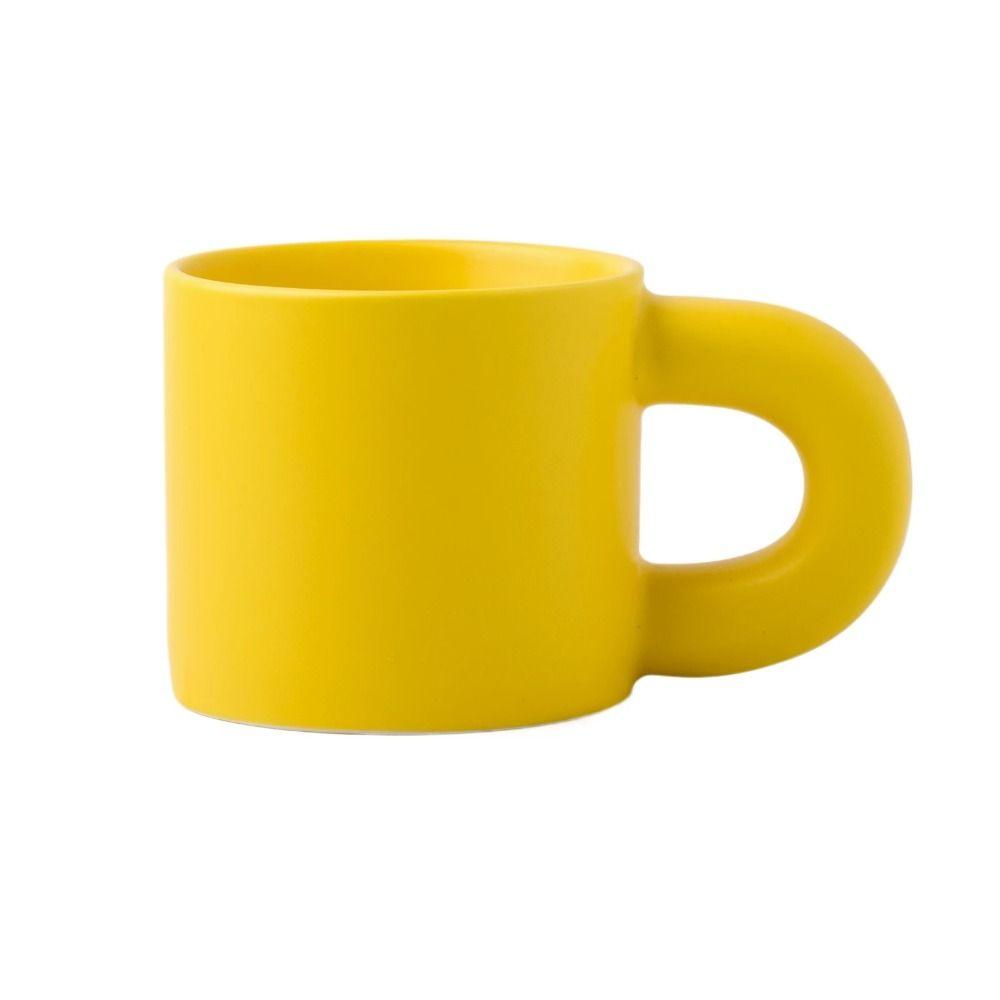 Fat Round Handgrip Novelty Cups Ceramic Cute Fat Handle Cup Personalized Milk Container  Home
