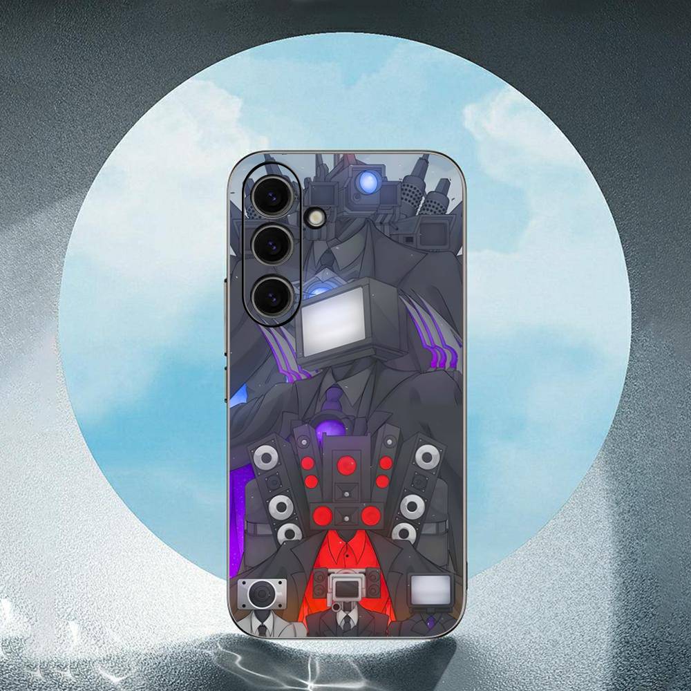 S-Skibidi T-Toilet For Samsung Galaxy S23 S24 S25 Ultra S22 Plus S21 Black Soft Case Waterproof Soft Case