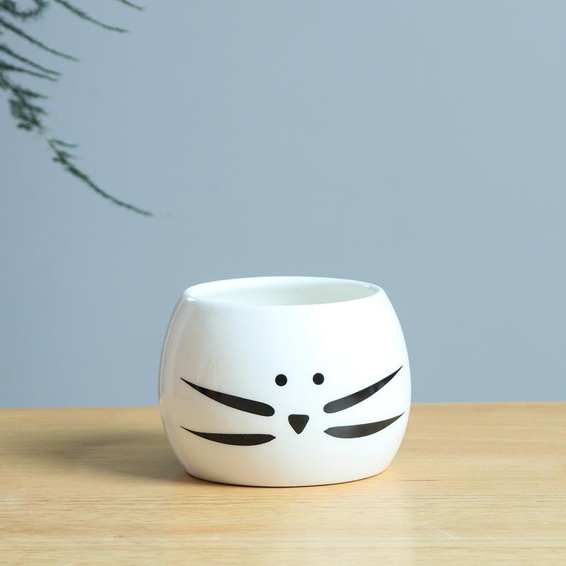 Japanese-Style Cute Mini Succulent Plant Ceramic Small Flower Pot, Simple And Creative Expression Flower Pot, New Succulent Flower Pot as shown