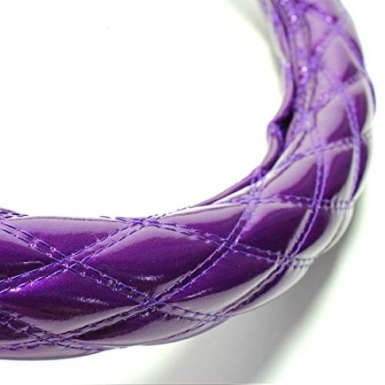 Azur Steering Wheel Cover for Large Big Thumb Enamel 2HL (H2.1-H12.1), Purple, (Outer Diameter Approx. 47-48cm), XS54F24A-2HL-007