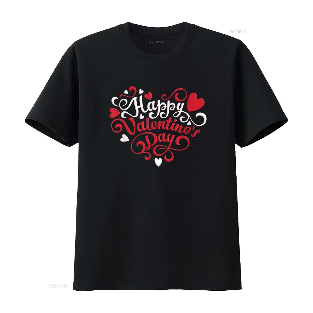 Happy Valentine S Day Red Heart For S 2024 T Shirt Vintage Washed Breathable Stretched Homme Stylish Top For Everyday Wear