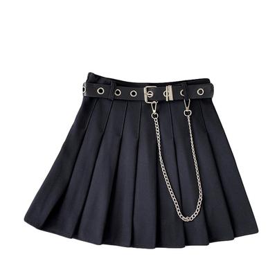 QYY Mini Jupe Plissée Élégante Comprend Jupe Intérieure, Jupe Femme, Évasée, Taille Haute, Coupe A, Taille Haute, Ceinturée, Bas, Amincissante pour les Jambes,