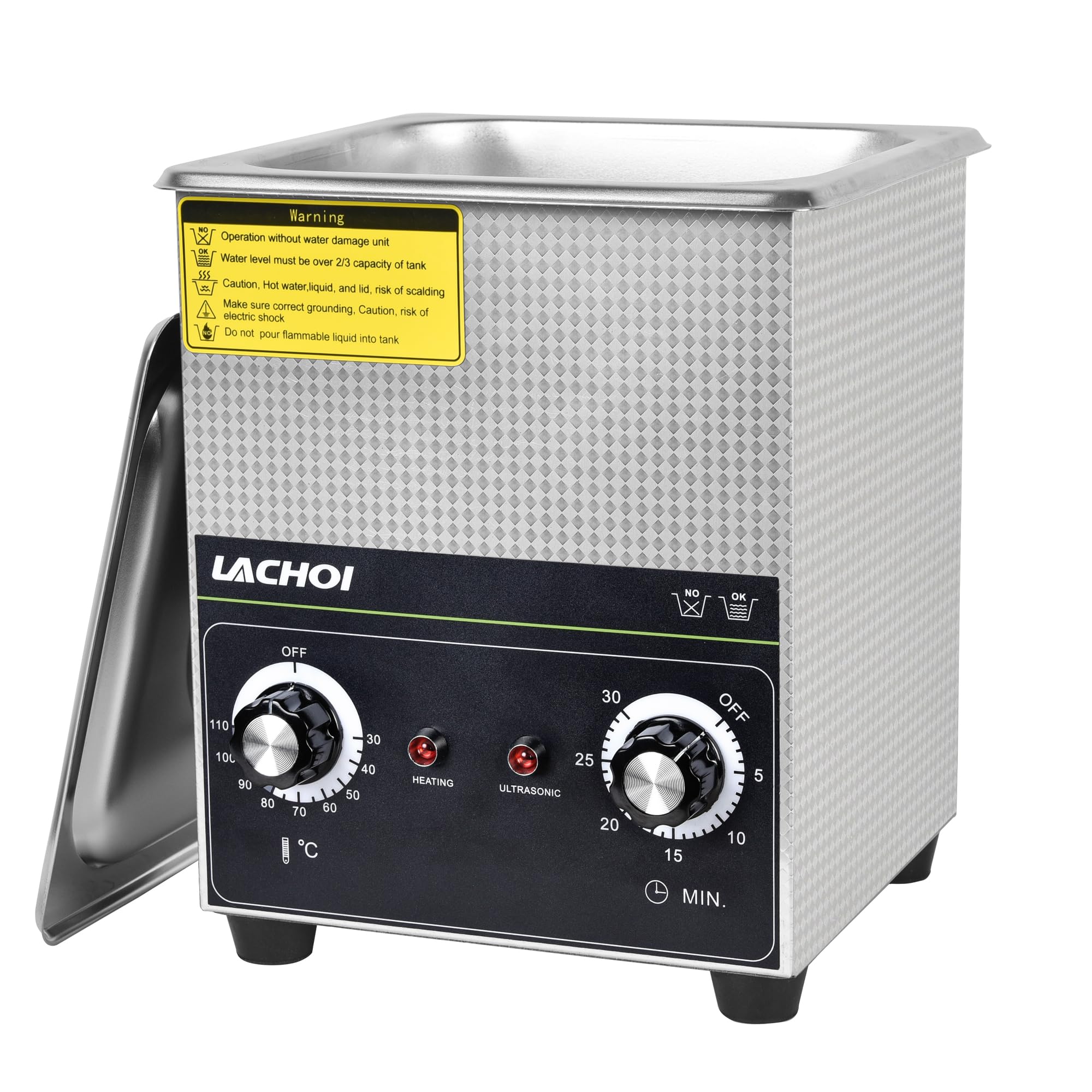 

LACHOI Ultrasonic Commercial PSE Stainless Temperature and Timer Japanese Instruction Manual Included 60W Ultrasonic Cleaner, Grade, 2L, Compact,