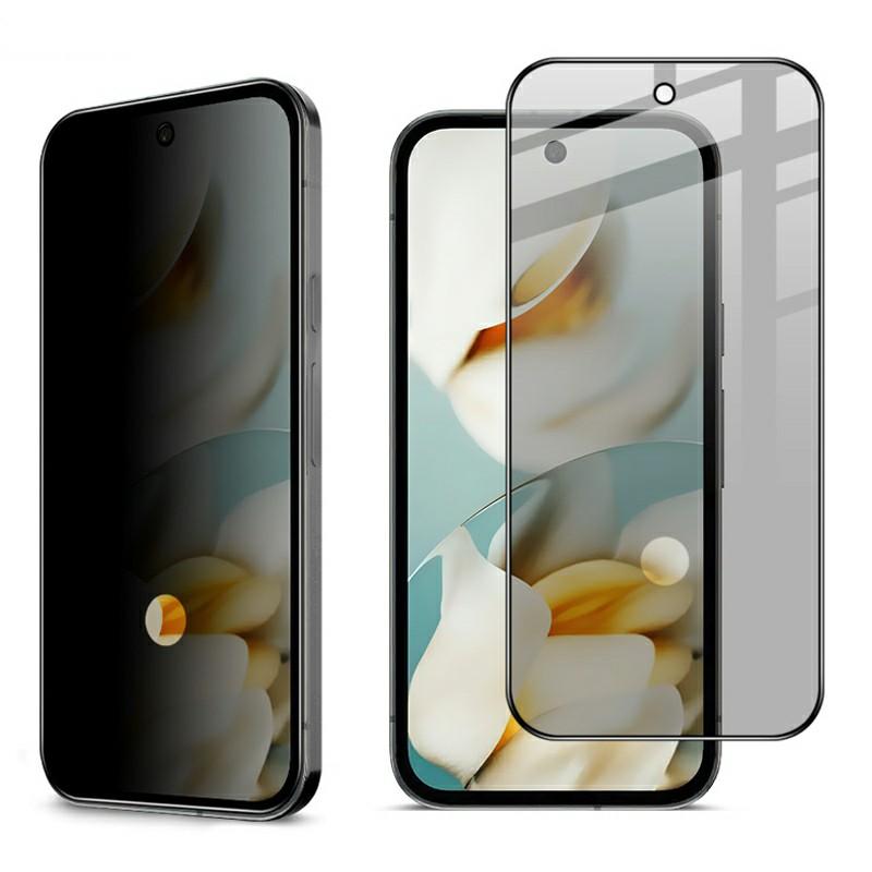 IMAK For Google Pixel 9a Privacy Tempered Glass Screen Protector Fingerprint Unlock Compatible Anti Spy Film
