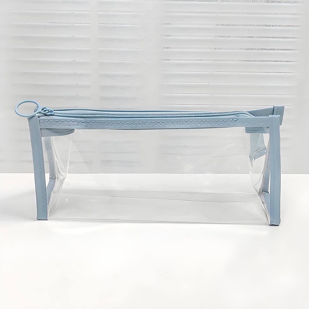 Clear Pencil Pounch Pen Case,Waterproof  Toiletry Cosmetic Makeup Bag, Multifonction Stationery Organizer for Students Adults Te