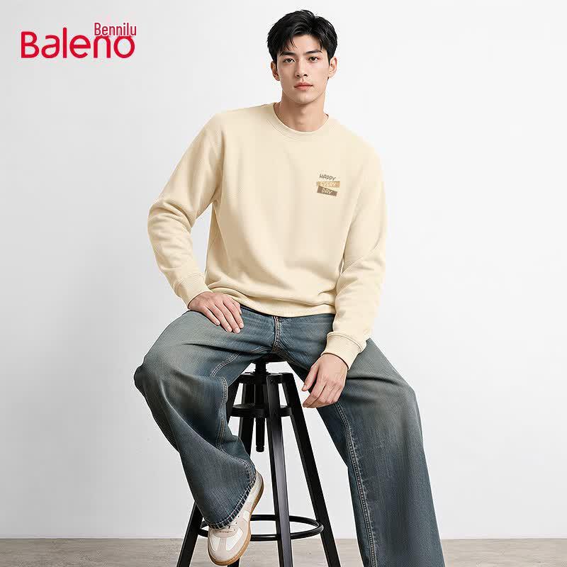 Baleno Men s Relaxed Fit Long Sleeve Crew Neck Sweatshirt M