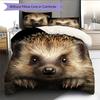 Black Hedgehog Pattern Bedding Home Decoration Birthday Gift (1 * Duvet Cover + 2 * Pillowcase, Without Core)