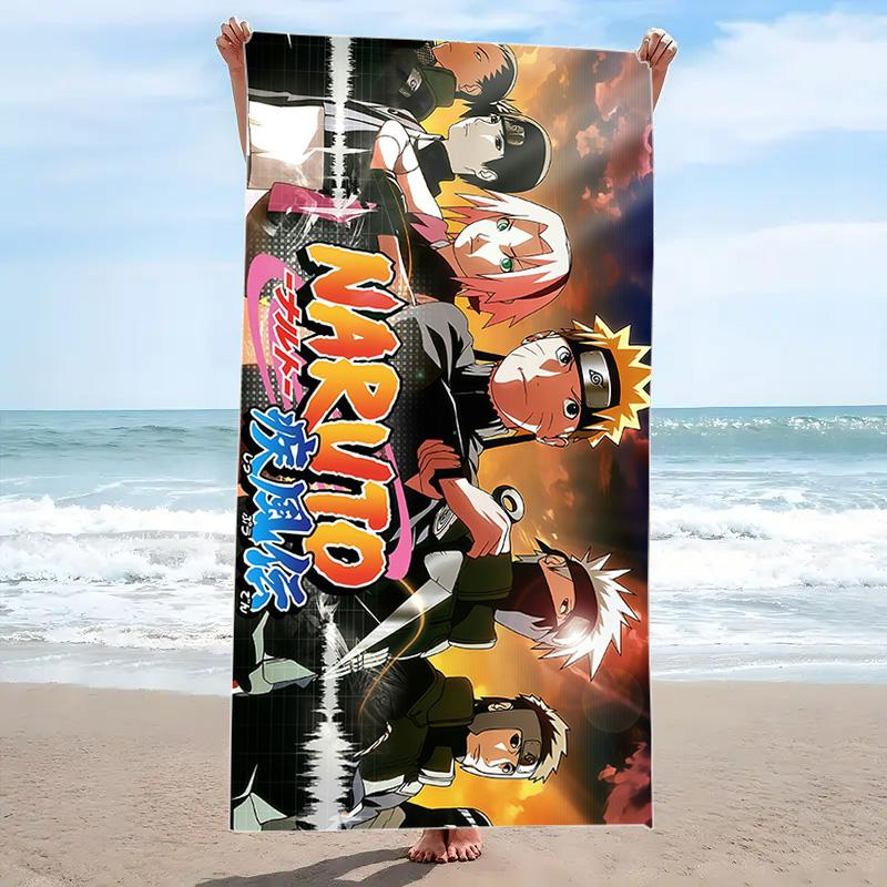 Anime Uzumaki Naruto Print Beach Towel, Large Soft Quick Dry Towel for Beach Camping Swimming