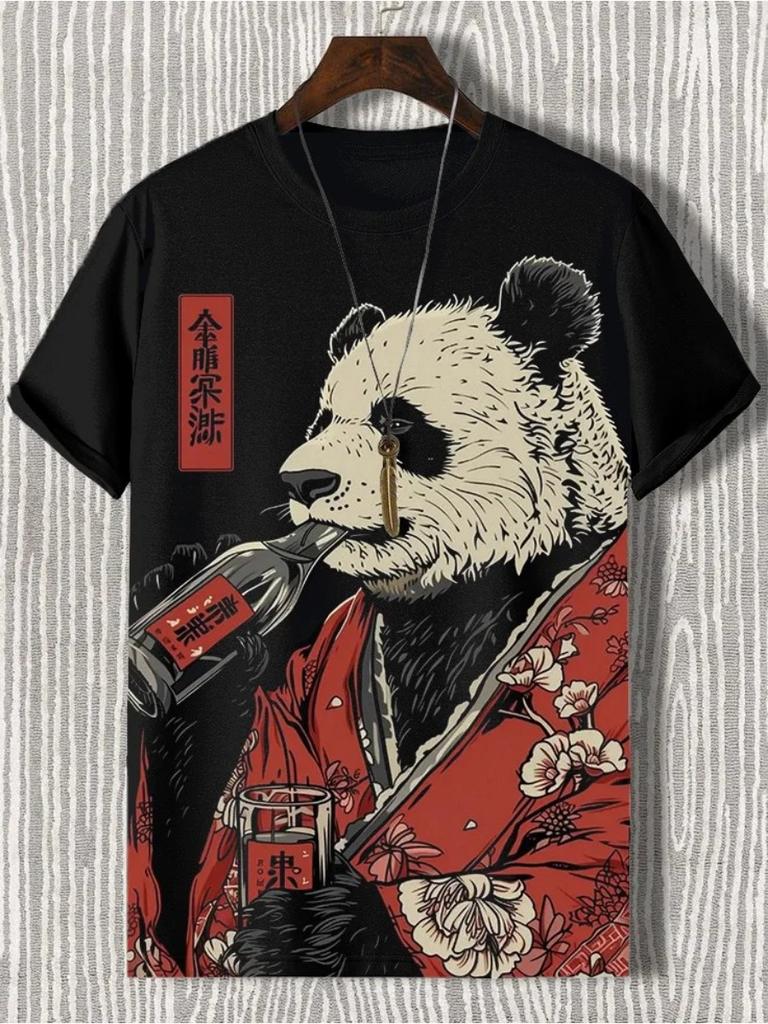 Summer Men's Funny Animal Cat Printed T Shirt Short Sleeved Tees Tops 3D Print O-Neck Shirts Party Casual Men's Clothing Apparel