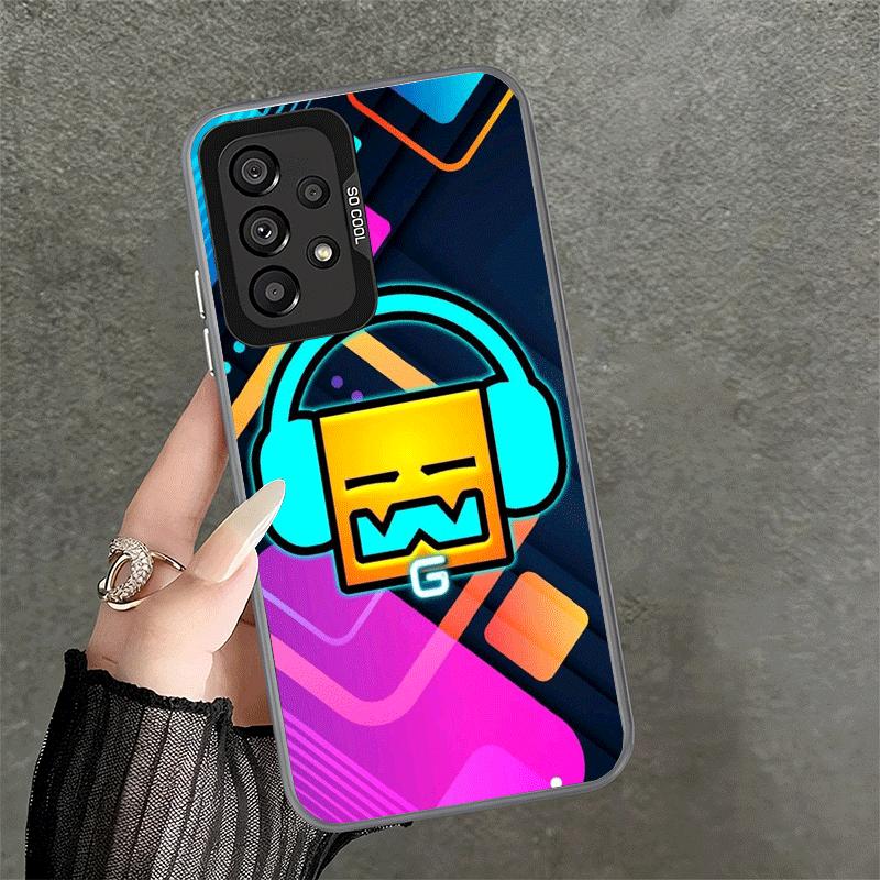 Geometry Dash Game Soft Phone Case for Samsung A17 A16 A15 A14 A13 A57 A56 A55 A54 A53 A37 A36 A35 A34 A33 A26 A25 A24 A23 A52