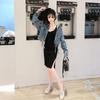 Spring and Autumn Denim Short Jacket Female Students Korean Version of Loose Lacing Hong Kong Style All Metch Tops