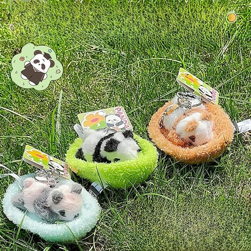 Panda Jinnew Cartoonbaby Plush Keychain Doll With Letter Embroidered Details