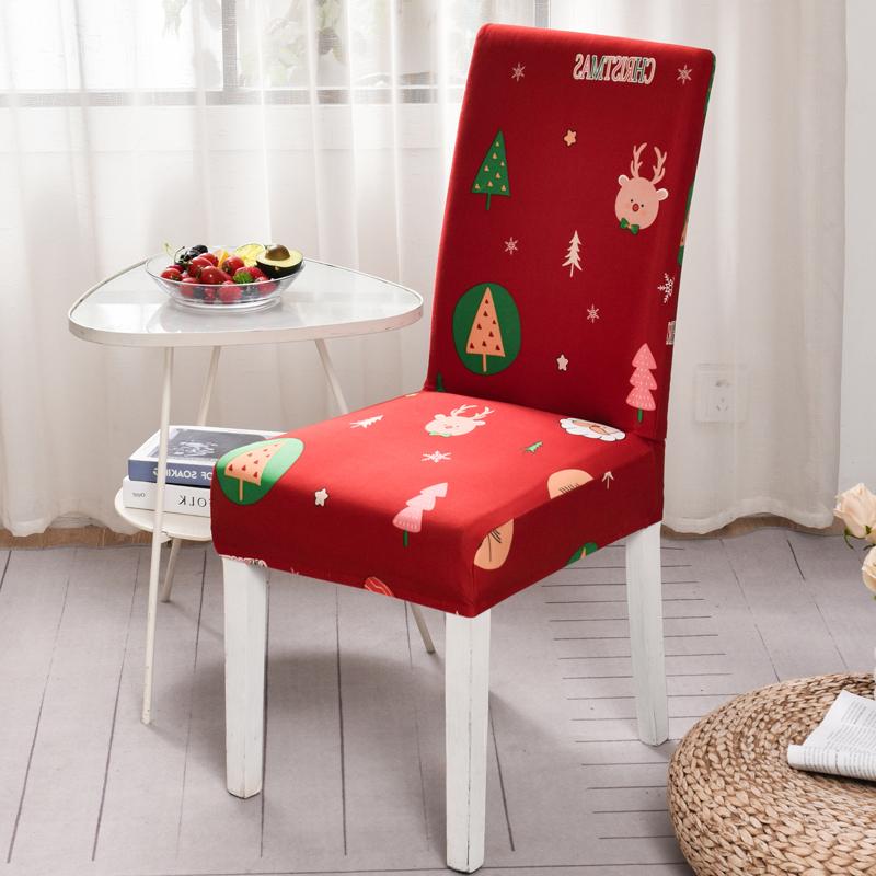 Christmas Decoration Stretch Covers Chair Cover For Dining Room Office Banquet Chair Protector Elastic Material Armchair Cover