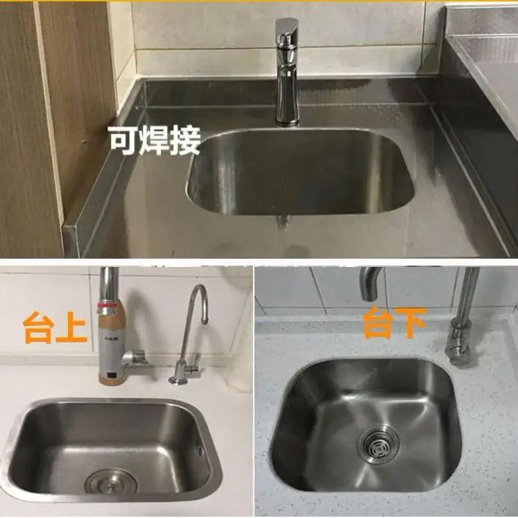 Chiuvetă de bucătărie Chiuvetă cu un singur vas din oțel inoxidabil făcută manual deasupra blatului sau montată pe perete set bazin pentru spălarea legumelor