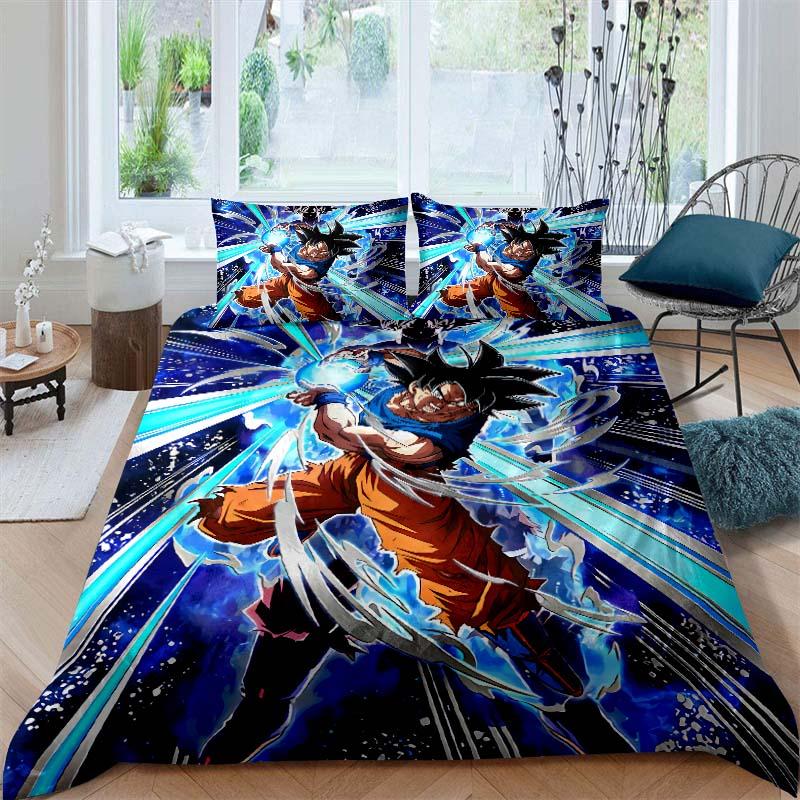2026 New Dragon Ball Duvet Cover and Pillowcase Bedding Set—Available for Single, Double, Queen, and King-Size Beds.