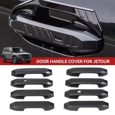 4Pcs Car Door Handle Trim External Protective Stickers Carbon Fiber Accessories For Chery Jetour Traveller T2 2023 2024