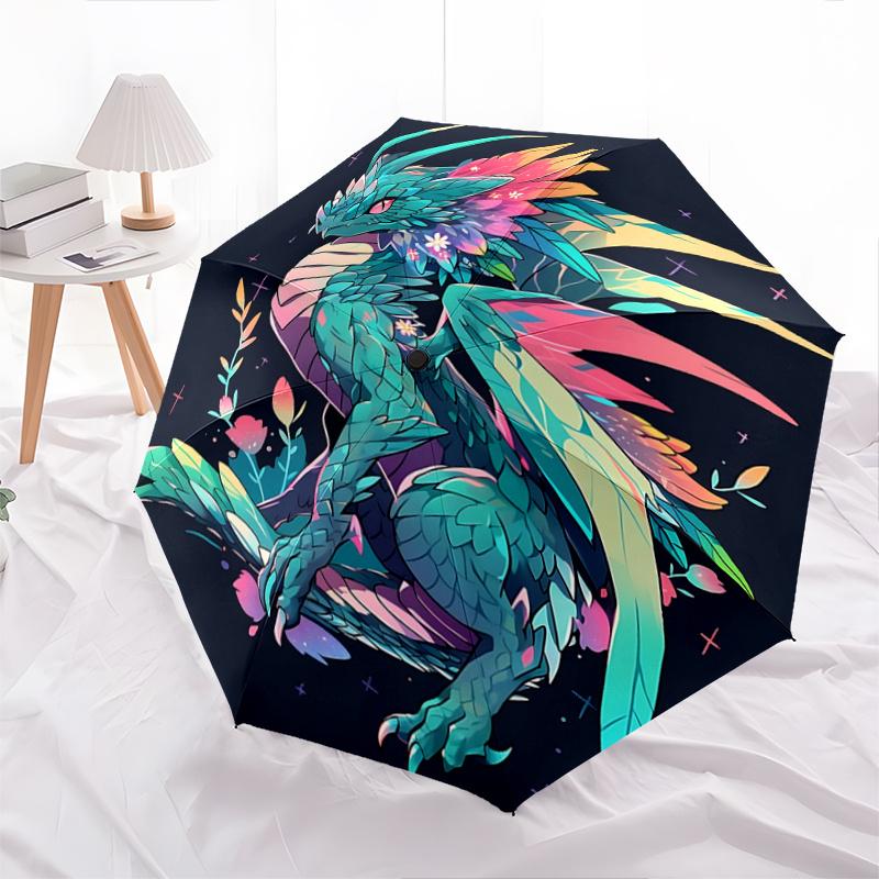 

1pc Automatic Folding Umbrella with 3-Fold Design, 8-Bone Iron Frame - Outdoor, for Fans, Travelers, Daily Use, Festive Gift.K094