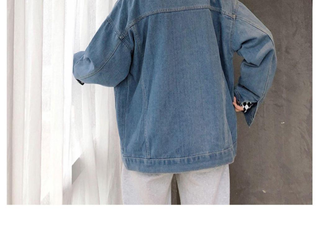 Men's Trendy Korean Style Loose Denim Jacket - Long Sleeve, Solid Color, Hip Hop Youth Student Fashion