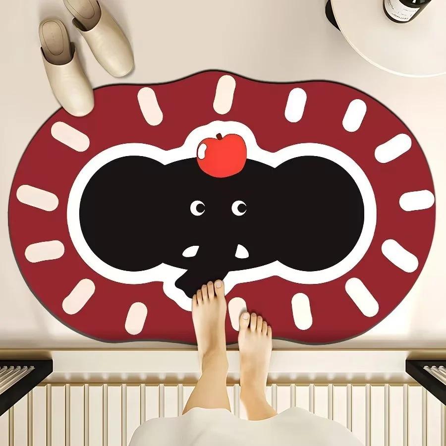 Diatom Mud Pad Resistant To Dirty Toilet Bathroom Toilet Door Area Moisture-wicking Quick Drying Mat Shower Room Door Slip-resistant Mat