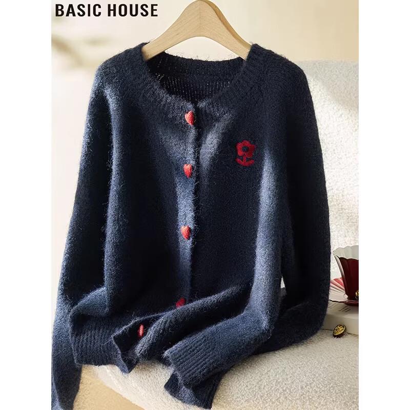 Basic House Women s Long Sleeve Knitted Cardigan M