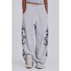 Gray Vintage Graphic Print Pants Wide Leg American Style Jogging Loose Sweatpants Harajuku Hip Hop Streetwear New
