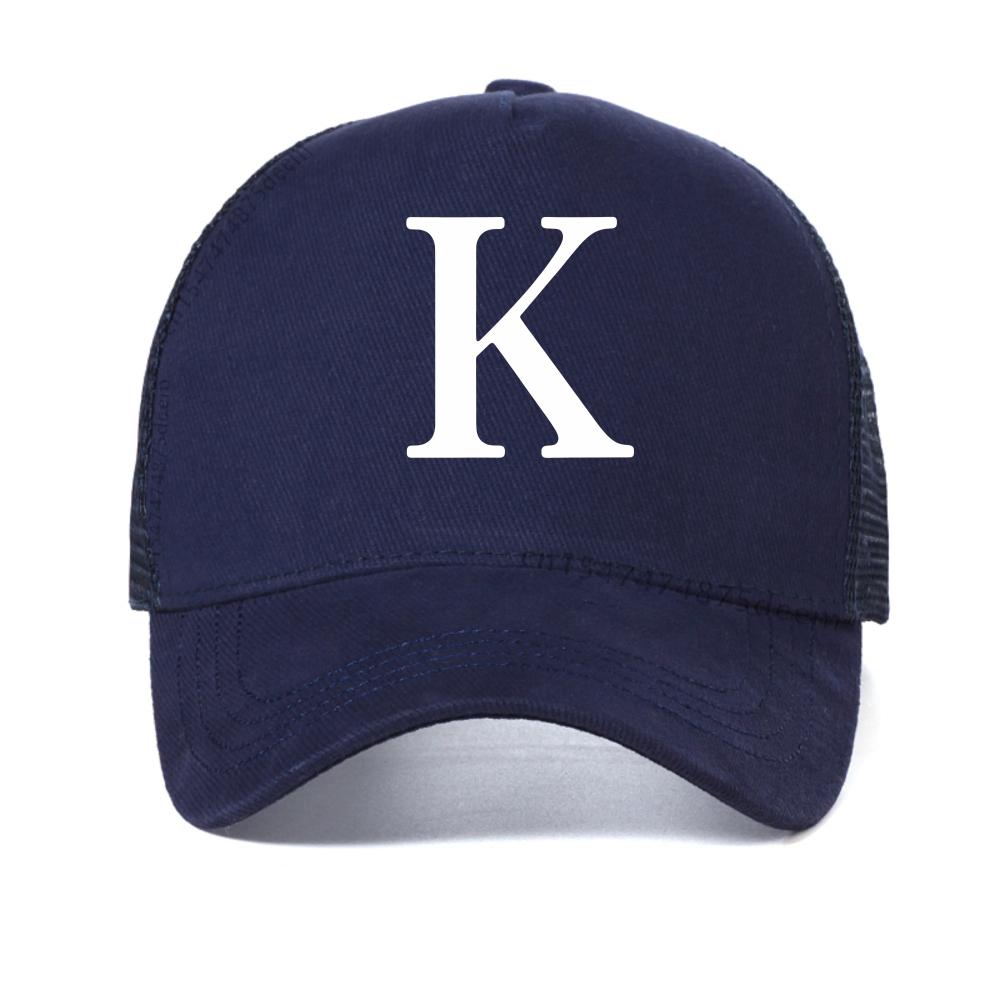 

Casual K Letter print Breathable Baseball Cap fashion Adjustable Snapback Hats mesh trucker hat outdoor Sunscreen Peaked Caps Adjustable