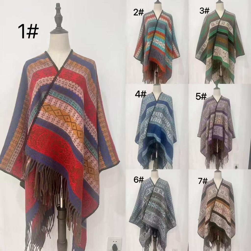 2025 Ethnic Tibetan Yunnan Photography Shawl Cloak Scarf Cape Retro