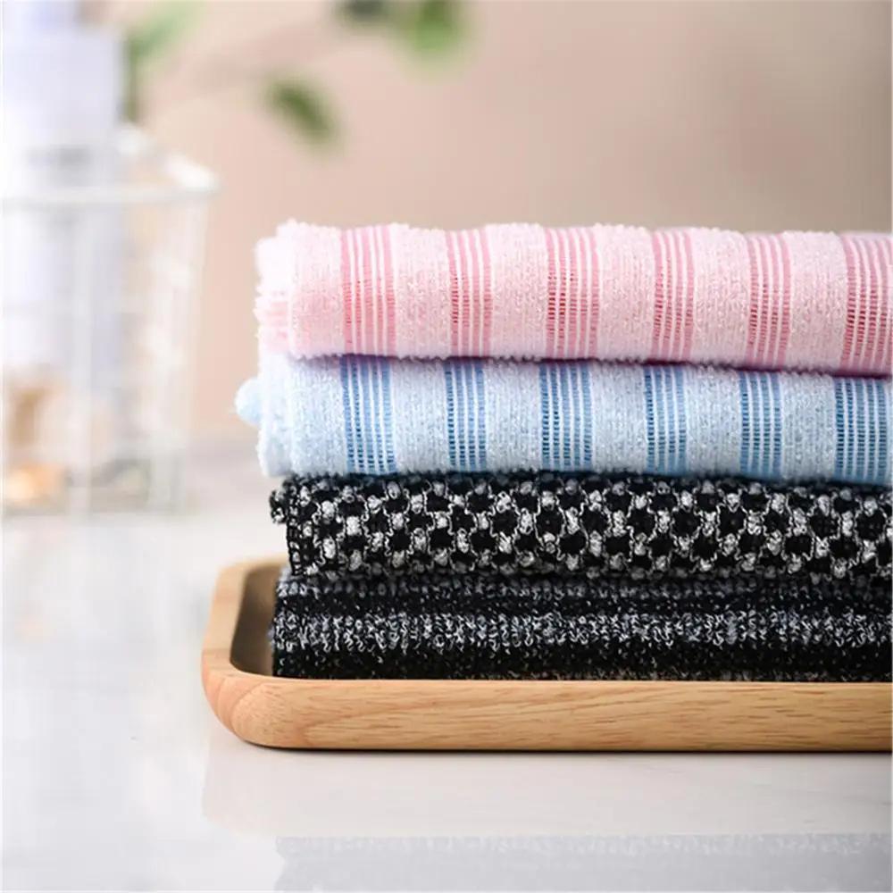 Japanese Style Exfoliating Bath Rubbing Washcloth Nylon Towel Brush for Back Body Scrub Shower Sponge Bathroom Accessory 0 розовый
