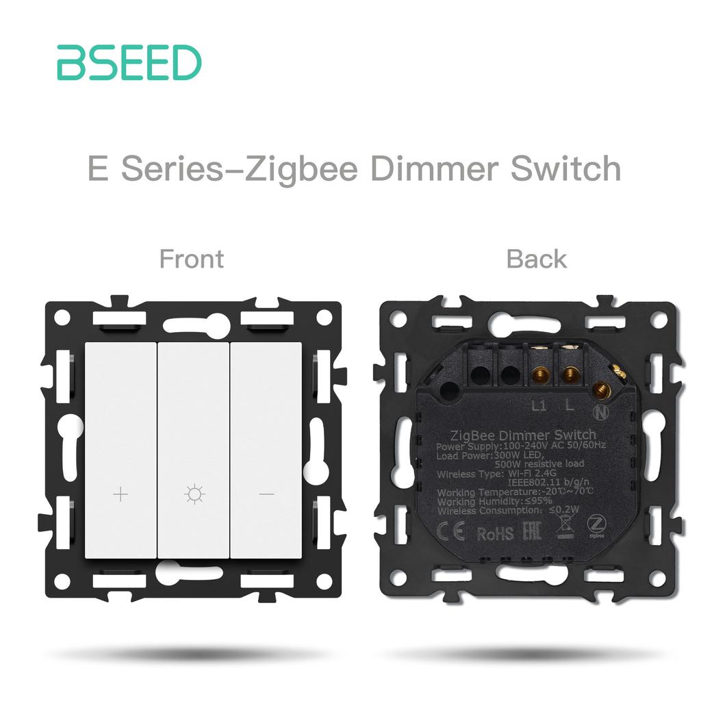BSEED ZigBee Click Switch Modules Smart Light Switch Parts Glass/PC Frame DIY Combination Zigbee Sockets USB Charge E-Series
