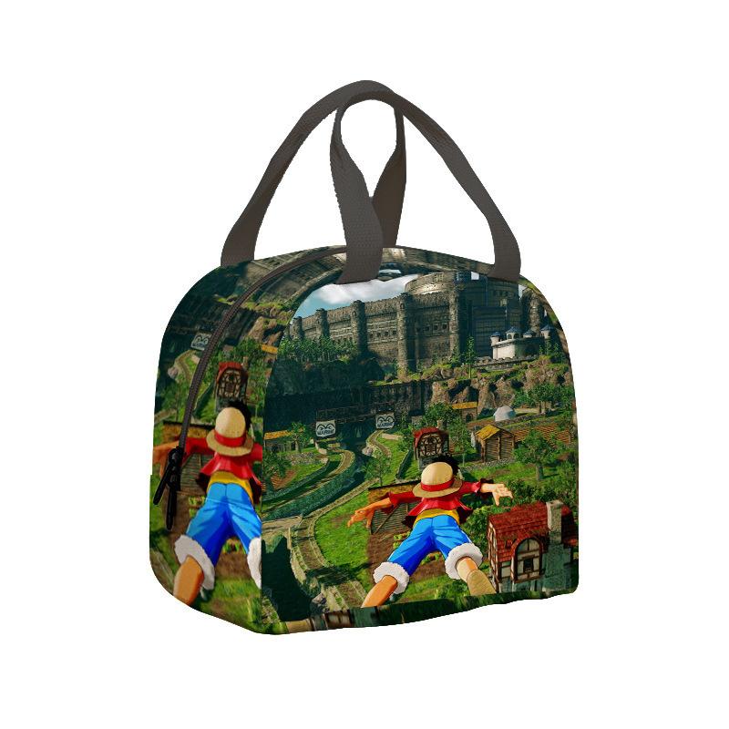 Borsa per il pranzo per bambini Anime One Piece King dei Pirati per studenti delle scuole elementari e medie Borsa da picnic con impacco di ghiaccio Borsa termica portatile per bento