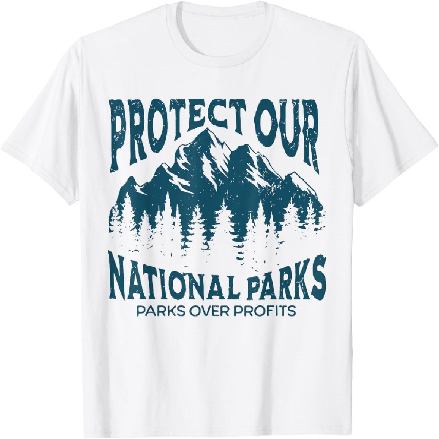 Protect Our National Parks Retro Vintage Womens Mens T-Shirt S